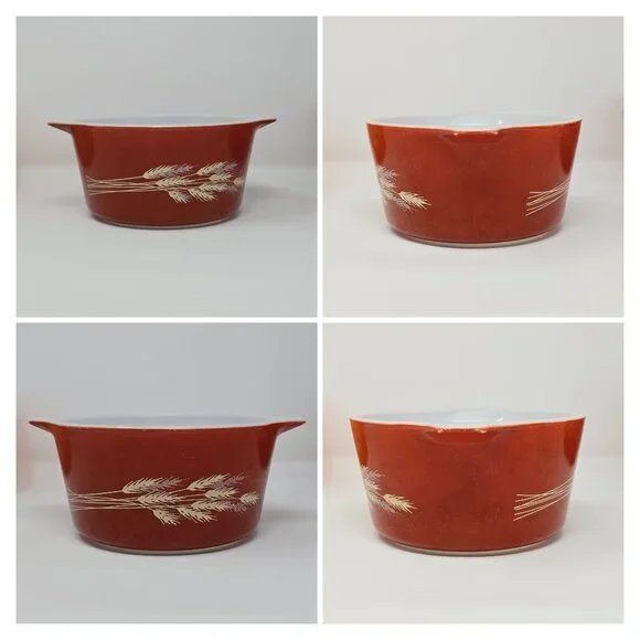 Vintage Pyrex Autumn Harvest Wheat Casserole Set 473-B 474-B 475-B - Picture 13 of 14